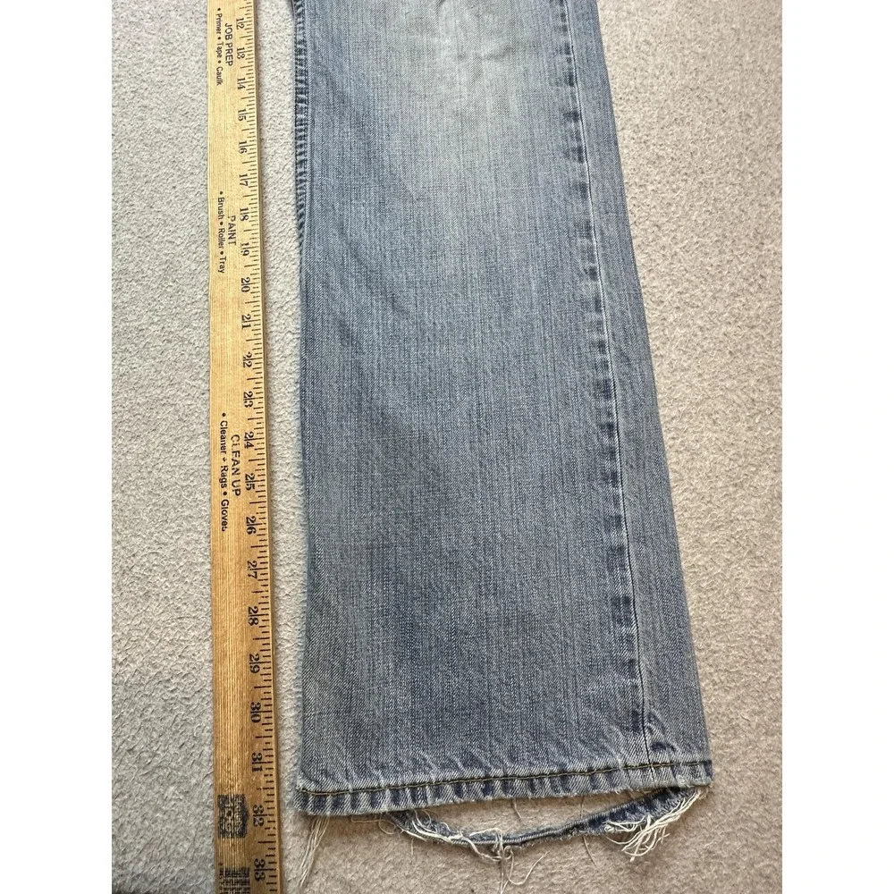 VTG Banana Republic Jeans Mens 32x34(32x32) Light Wash Straight Distressed Denim